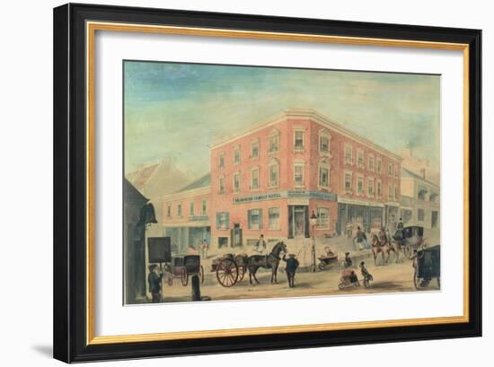 Corner of George and Hunter Streets, Sydney, 1849-A. Torning-Framed Giclee Print