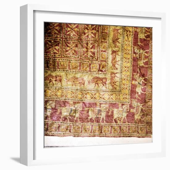 Corner of Pile Carpet from Tomb at Pazyryk, Altai, USSR, 5th century BC-4th century BC-Unknown-Framed Giclee Print