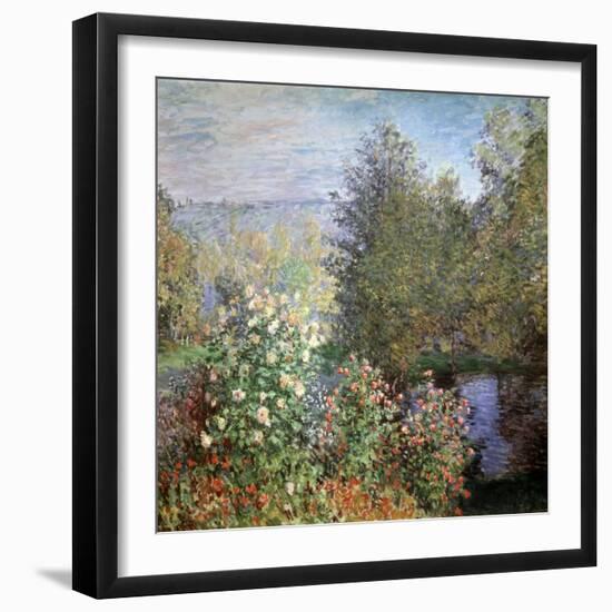 Corner of the Garden at Montgeron, C1876-Claude Monet-Framed Premium Giclee Print