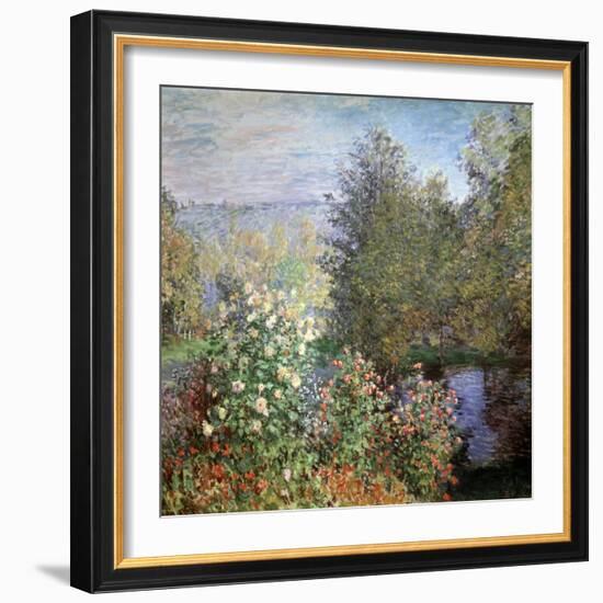 Corner of the Garden at Montgeron, C1876-Claude Monet-Framed Premium Giclee Print