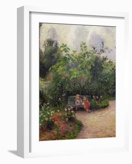 Corner of the Garden at the Hermitage, Pontoise, c.1877-Camille Pissarro-Framed Giclee Print