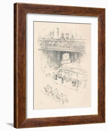 'Corner of Villiers Street, Charing Cross', 1896-Joseph Pennell-Framed Giclee Print