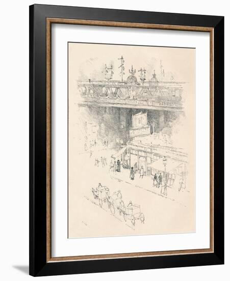 'Corner of Villiers Street, Charing Cross', 1896-Joseph Pennell-Framed Giclee Print