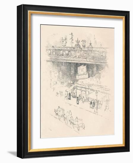 'Corner of Villiers Street, Charing Cross', 1896-Joseph Pennell-Framed Giclee Print