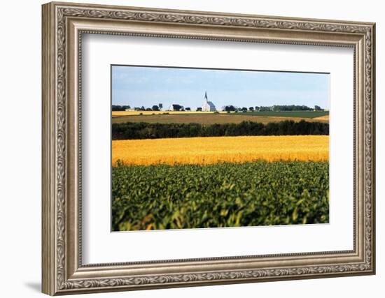 Cornfield with Church in Background-null-Framed Photographic Print