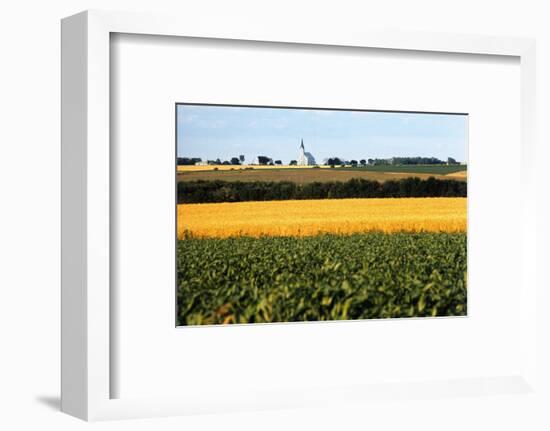 Cornfield with Church in Background-null-Framed Photographic Print