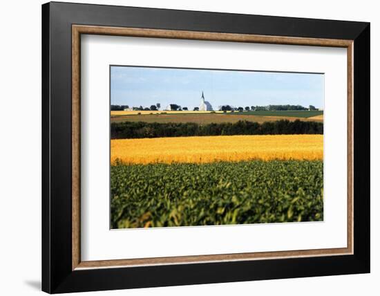 Cornfield with Church in Background-null-Framed Photographic Print