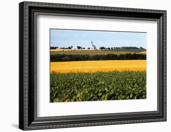 Cornfield with Church in Background-null-Framed Photographic Print