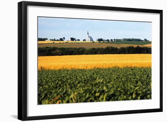 Cornfield with Church in Background-null-Framed Photographic Print