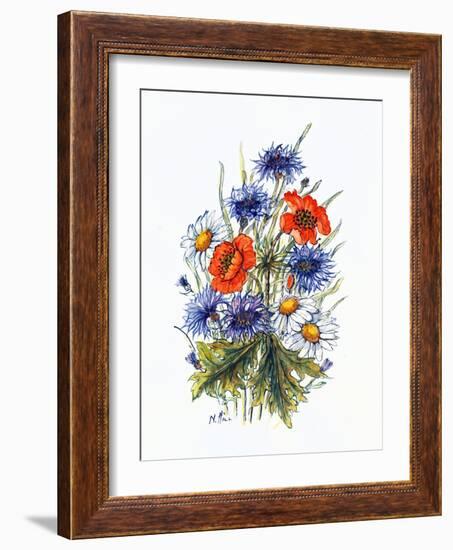 Cornflower, Poppy and Ox-Eye Daisy-Nell Hill-Framed Giclee Print