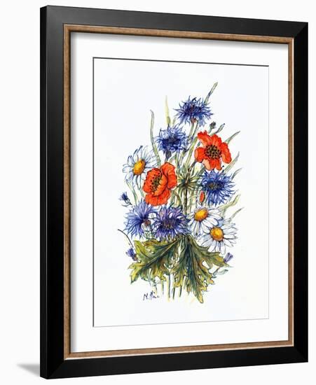 Cornflower, Poppy and Ox-Eye Daisy-Nell Hill-Framed Giclee Print