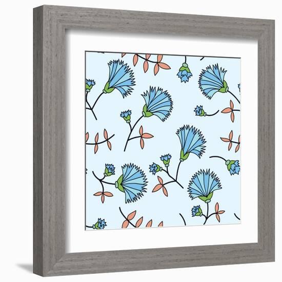 Cornflower Seamless-Little_cuckoo-Framed Art Print