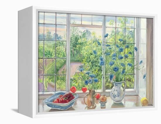 Cornflowers and Kitchen Garden-Timothy Easton-Framed Premier Image Canvas