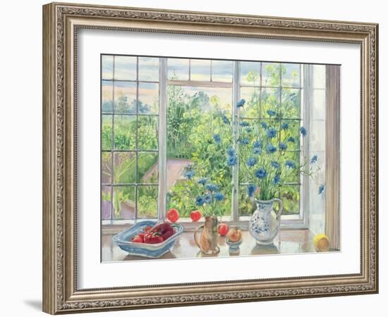 Cornflowers and Kitchen Garden-Timothy Easton-Framed Giclee Print