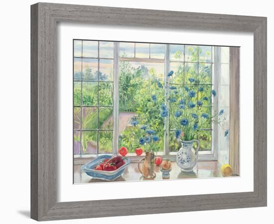 Cornflowers and Kitchen Garden-Timothy Easton-Framed Giclee Print