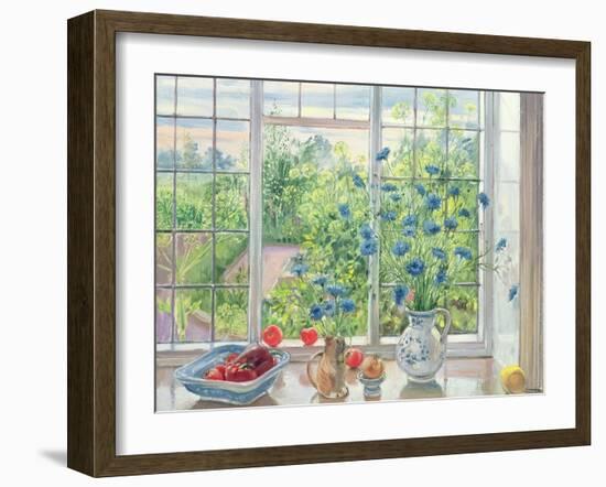 Cornflowers and Kitchen Garden-Timothy Easton-Framed Giclee Print