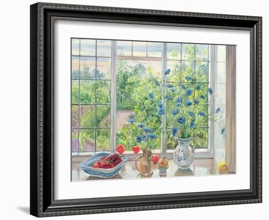 Cornflowers and Kitchen Garden-Timothy Easton-Framed Giclee Print