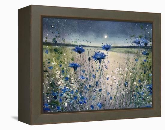 Cornflowers and The Moon No 1-Jennifer Taylor-Framed Stretched Canvas