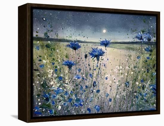 Cornflowers and The Moon No 1-Jennifer Taylor-Framed Stretched Canvas