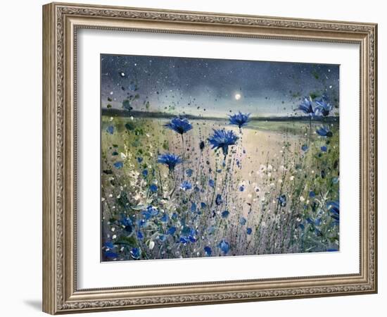 Cornflowers and The Moon No 1-Jennifer Taylor-Framed Art Print