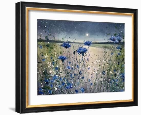 Cornflowers and The Moon No 1-Jennifer Taylor-Framed Art Print