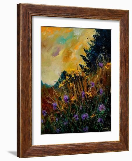 Cornflowers Yellow Purple-Pol Ledent-Framed Art Print