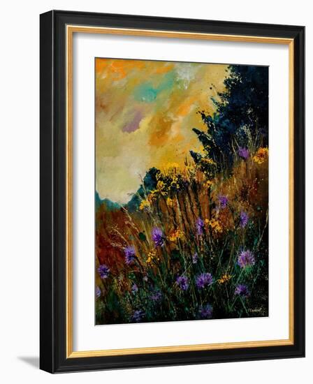 Cornflowers Yellow Purple-Pol Ledent-Framed Art Print