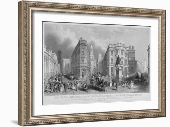 Cornhill, Lombard Street and King William Street, Looking East, City of London, 1837-Henry Wallis-Framed Giclee Print