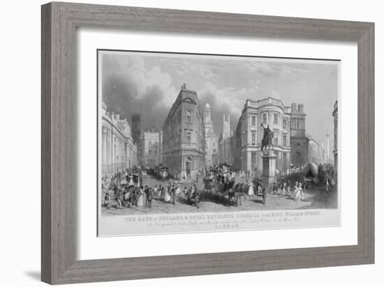 Cornhill, Lombard Street and King William Street, Looking East, City of London, 1837-Henry Wallis-Framed Giclee Print