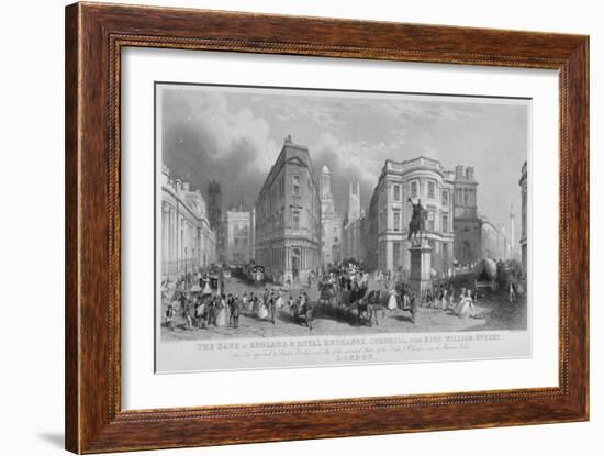 Cornhill, Lombard Street and King William Street, Looking East, City of London, 1837-Henry Wallis-Framed Giclee Print