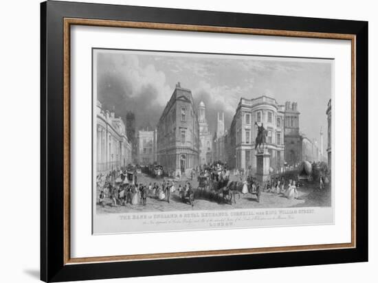 Cornhill, Lombard Street and King William Street, Looking East, City of London, 1837-Henry Wallis-Framed Giclee Print