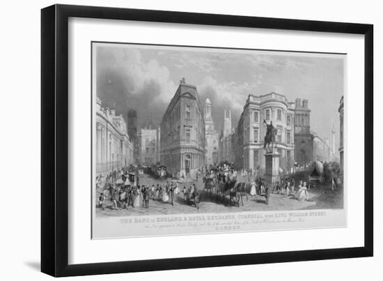 Cornhill, Lombard Street and King William Street, Looking East, City of London, 1837-Henry Wallis-Framed Giclee Print