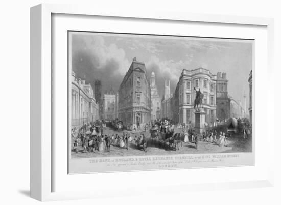 Cornhill, Lombard Street and King William Street, Looking East, City of London, 1837-Henry Wallis-Framed Giclee Print