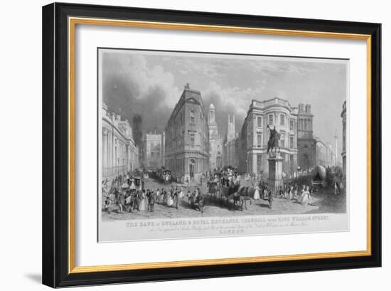 Cornhill, Lombard Street and King William Street, Looking East, City of London, 1837-Henry Wallis-Framed Giclee Print