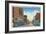 Corning, New York, Eastern View on Market Street of the Crystal City-Lantern Press-Framed Art Print