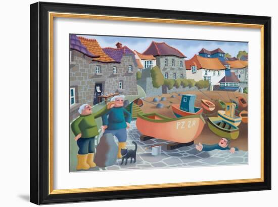 Cornish Fisherman's Lunch, 2001-Victoria Webster-Framed Giclee Print