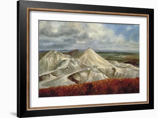 Cornish Landscape - China Clay Quarries at St. Austell-Vic Trevett-Framed Giclee Print