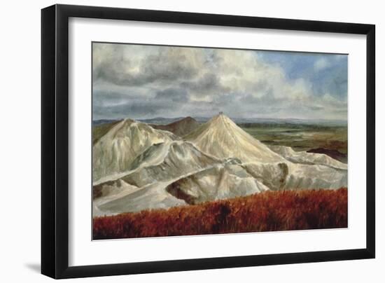 Cornish Landscape - China Clay Quarries at St. Austell-Vic Trevett-Framed Giclee Print