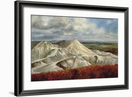 Cornish Landscape - China Clay Quarries at St. Austell-Vic Trevett-Framed Giclee Print