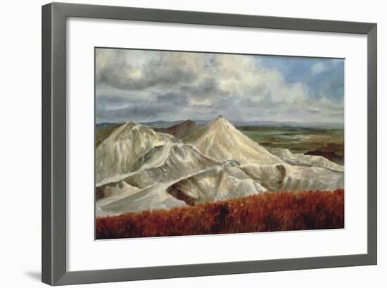 Cornish Landscape - China Clay Quarries at St. Austell-Vic Trevett-Framed Giclee Print