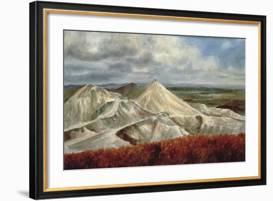 Cornish Landscape - China Clay Quarries at St. Austell-Vic Trevett-Framed Giclee Print