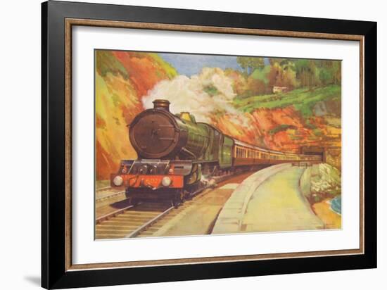 'Cornish Rivera Limited, G.W.R., near Dawlish', 1940-Unknown-Framed Giclee Print