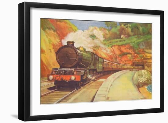 'Cornish Rivera Limited, G.W.R., near Dawlish', 1940-Unknown-Framed Giclee Print