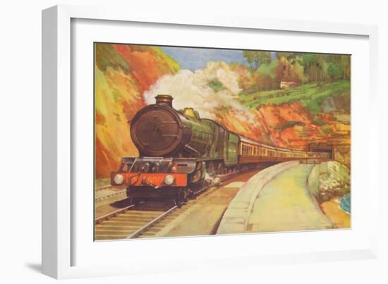 'Cornish Rivera Limited, G.W.R., near Dawlish', 1940-Unknown-Framed Giclee Print