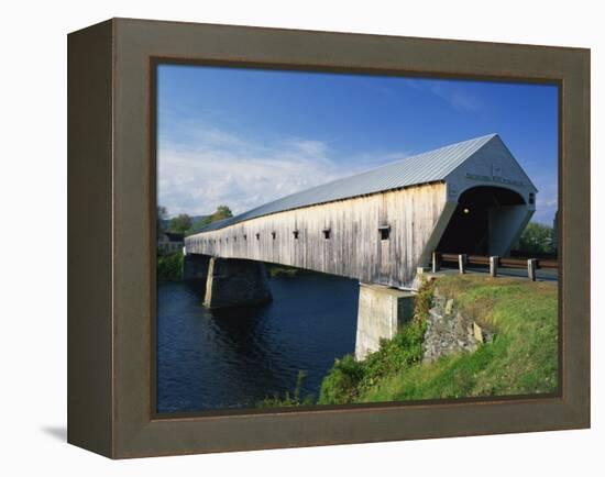 Cornish-Windsor Bridge, the Longest Covered Bridge in the Usa, Vermont, New England, USA-Rainford Roy-Framed Premier Image Canvas