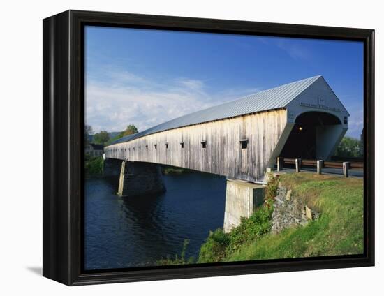 Cornish-Windsor Bridge, the Longest Covered Bridge in the Usa, Vermont, New England, USA-Rainford Roy-Framed Premier Image Canvas