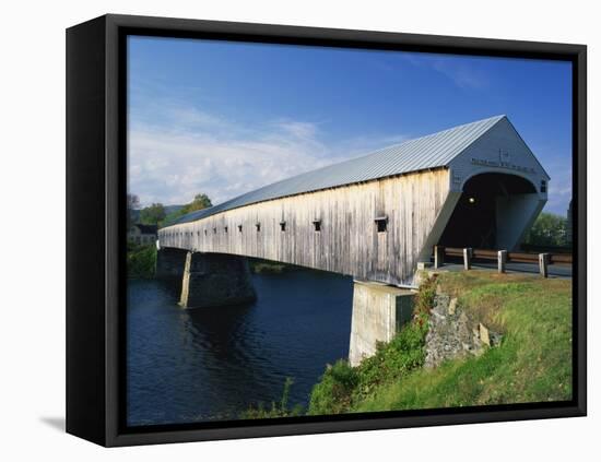 Cornish-Windsor Bridge, the Longest Covered Bridge in the Usa, Vermont, New England, USA-Rainford Roy-Framed Premier Image Canvas