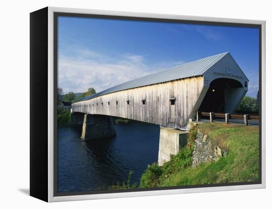 Cornish-Windsor Bridge, the Longest Covered Bridge in the Usa, Vermont, New England, USA-Rainford Roy-Framed Premier Image Canvas