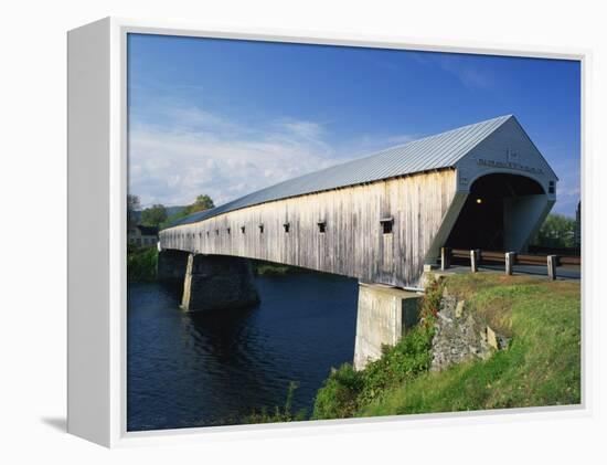 Cornish-Windsor Bridge, the Longest Covered Bridge in the Usa, Vermont, New England, USA-Rainford Roy-Framed Premier Image Canvas