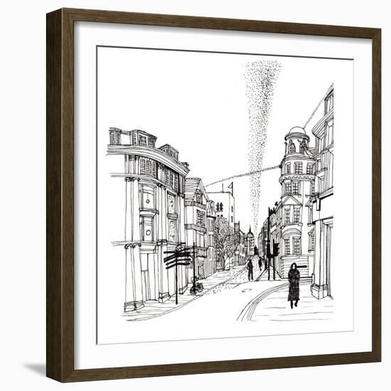 Cornmarket Street, 2019 (Pen and Ink)-Charlotte Orr-Framed Giclee Print